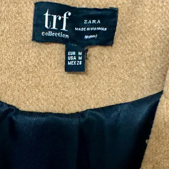 Zara Camel Coat with Black Lining - Picture 4 of 9